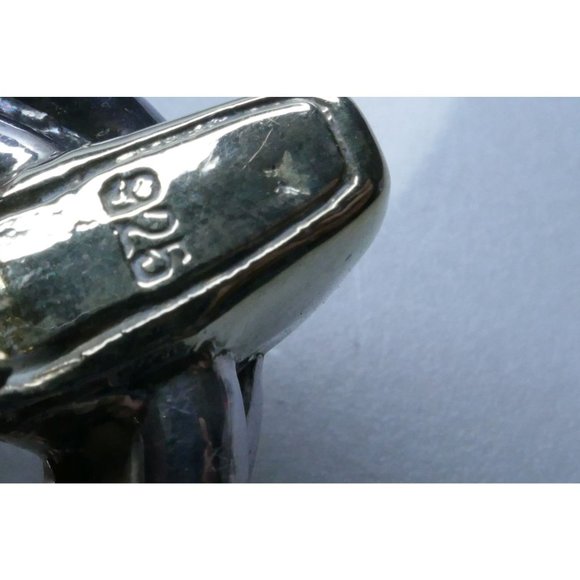 Vintage Sterling Silver Two Tone Electroform Wreath Earrings Signed CO - Picture 12 of 13